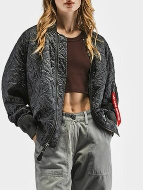 Alpha Industries L-2B Bubble Flight Jacket Bomber Jacket in Charcoal Small NWT
